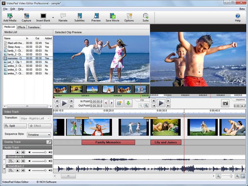 phần mềm edit video VideoPad